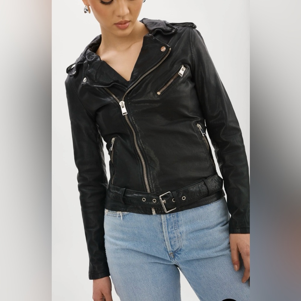 Lamarque Kiyoshi Leather Biker Jacket size L NWT